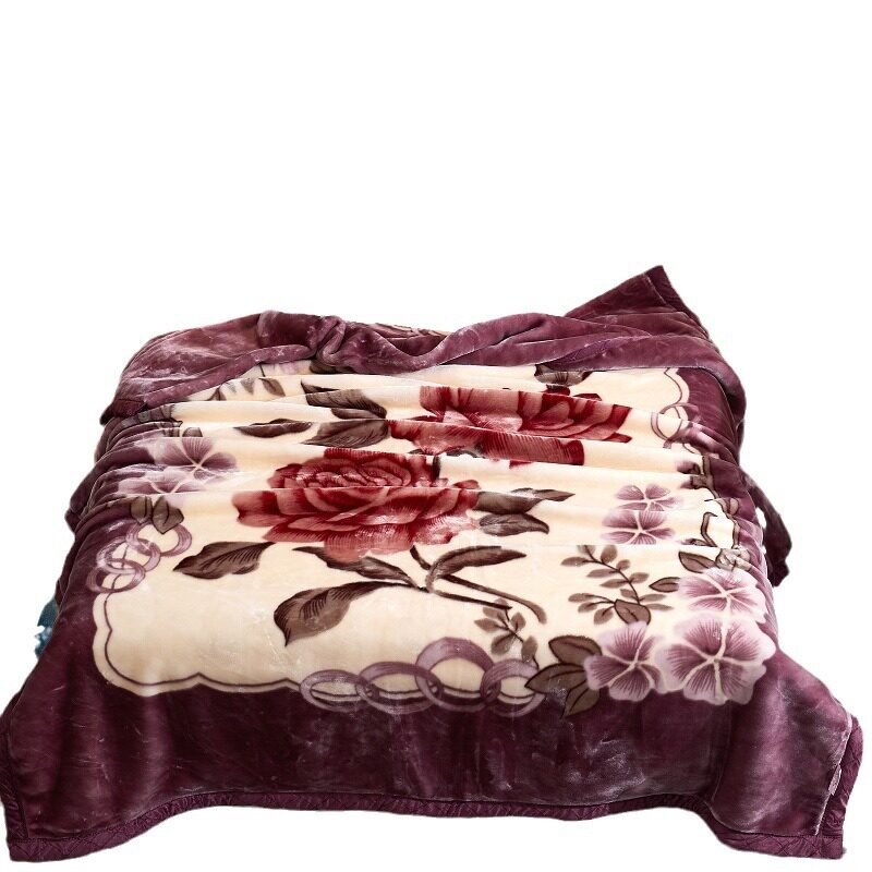 Double-layer thickened Raschel blanket quilt autumn and winter warm velvet blanket wedding blanket blanket blanket mattress blanket wholesale
