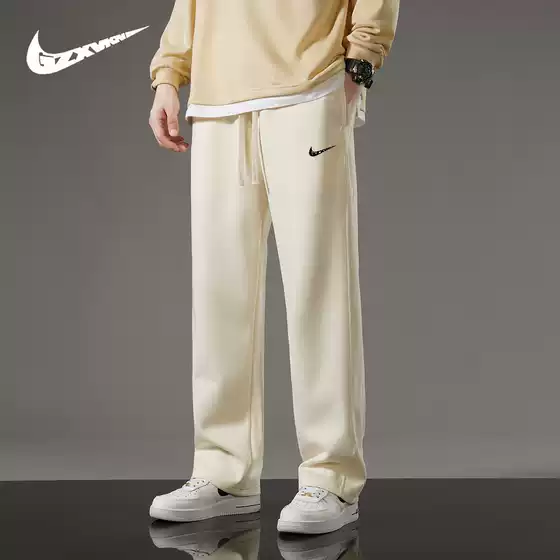 Men's Spring and Autumn New Pants Men's Loose Trendy Brand Trousers Sports Casual Pants Couple Style Student Leg-Tie Sweatpants Women