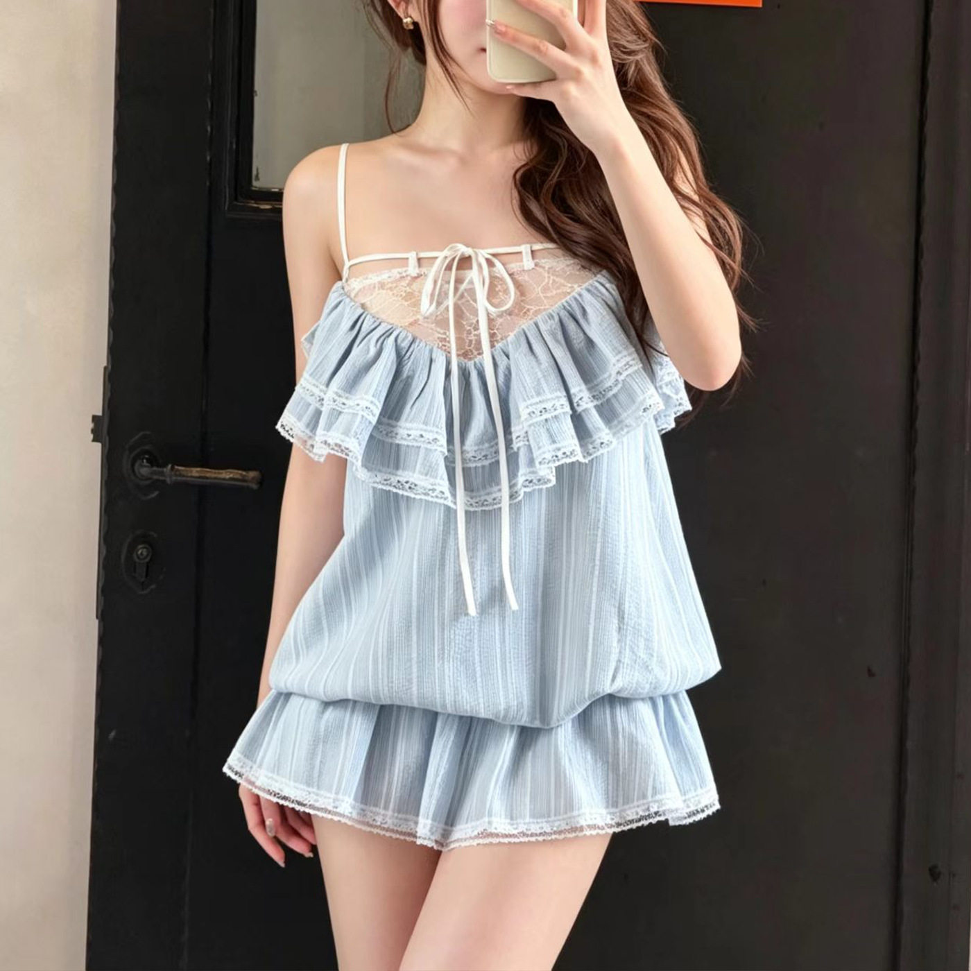 Summer Womens Dress Slim Fit Ruffled Neckline Elegant Style Perfect for Parties and Casual Outings Wholesale