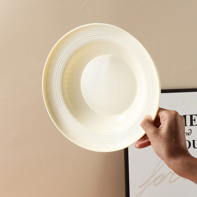 Cross-Border High-Looking Western Restaurant Plate Plastic Material Thickened High-End Fruit Salad Snack Plate Milk Tea Coffee Sweet