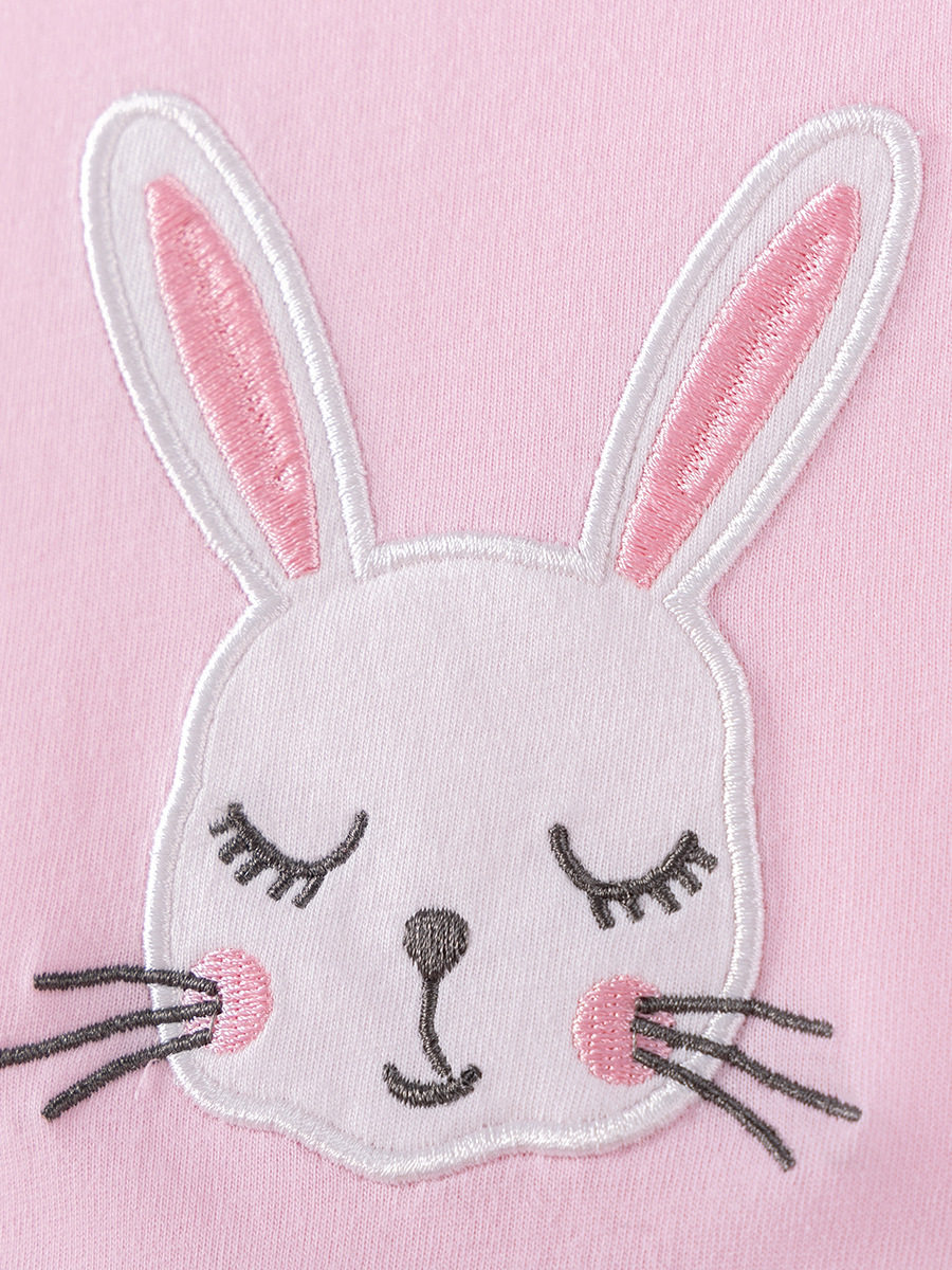 Summer Short-sleeve Girls' Dress, [Style] Tulle Skirt, Cartoon Rabbit Kids' Dress