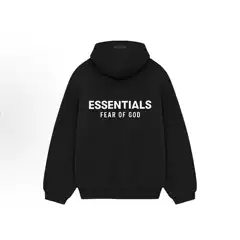 25Fw-New Essentials Silicone Autumn and Winter Double-Row Letter Print Fleece-Lined Hooded Hoodie