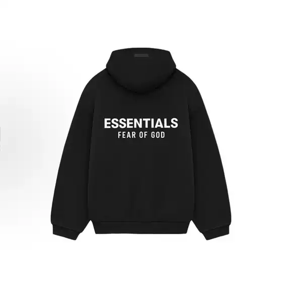 25Fw-New Essentials Silicone Autumn and Winter Double-Row Letter Print Fleece-Lined Hooded Hoodie