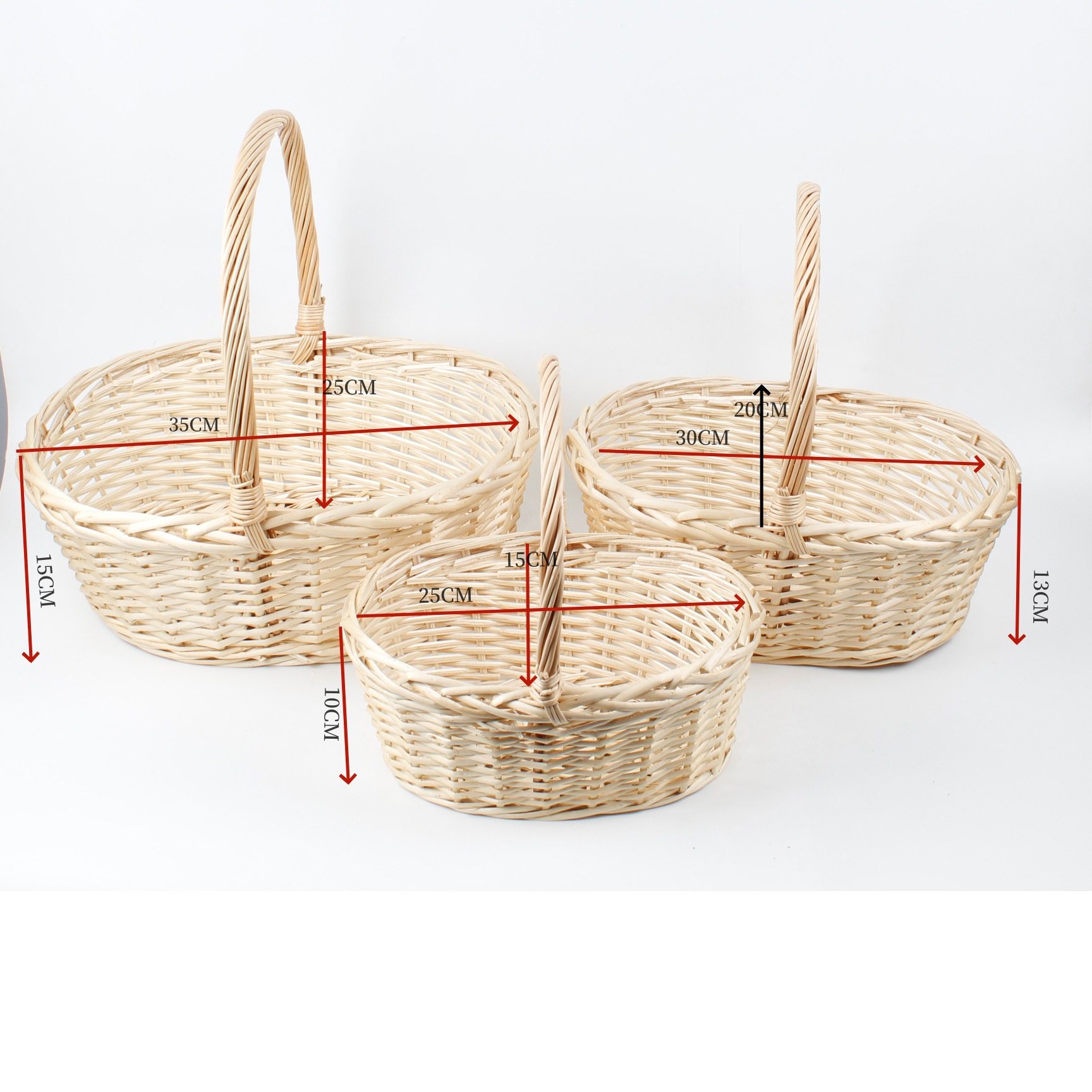Wicker Fruit Basket Storage Basket Handmade Rattan Fruit Basket Fruit Gift Basket Vegetable Basket Portable Basket Flower Basket Factory