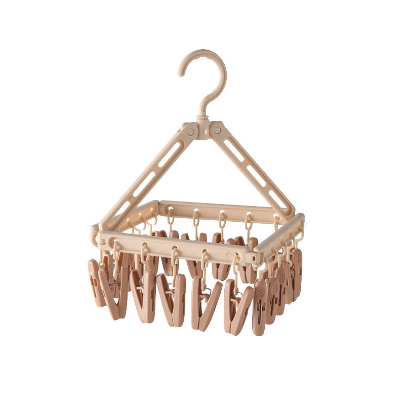 Portable Travel Folding Sock Clip for Home Use, Multi-Head Dormitory Balcony Clothes Drying Rack, Underwear Drying Clip, Windproof Clip