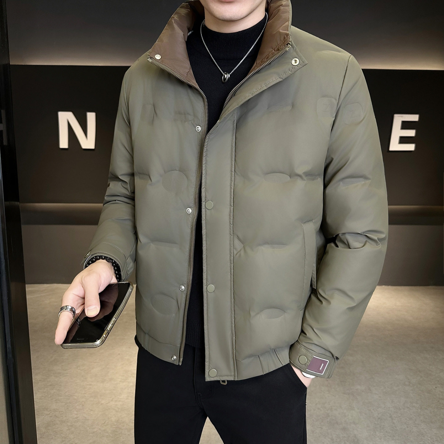 Lightweight Stand-Up Collar Winter down Jacket Duck down Men's Short Versatile Fashionable Handsome Warm Thickened Duck down Jacket for Men