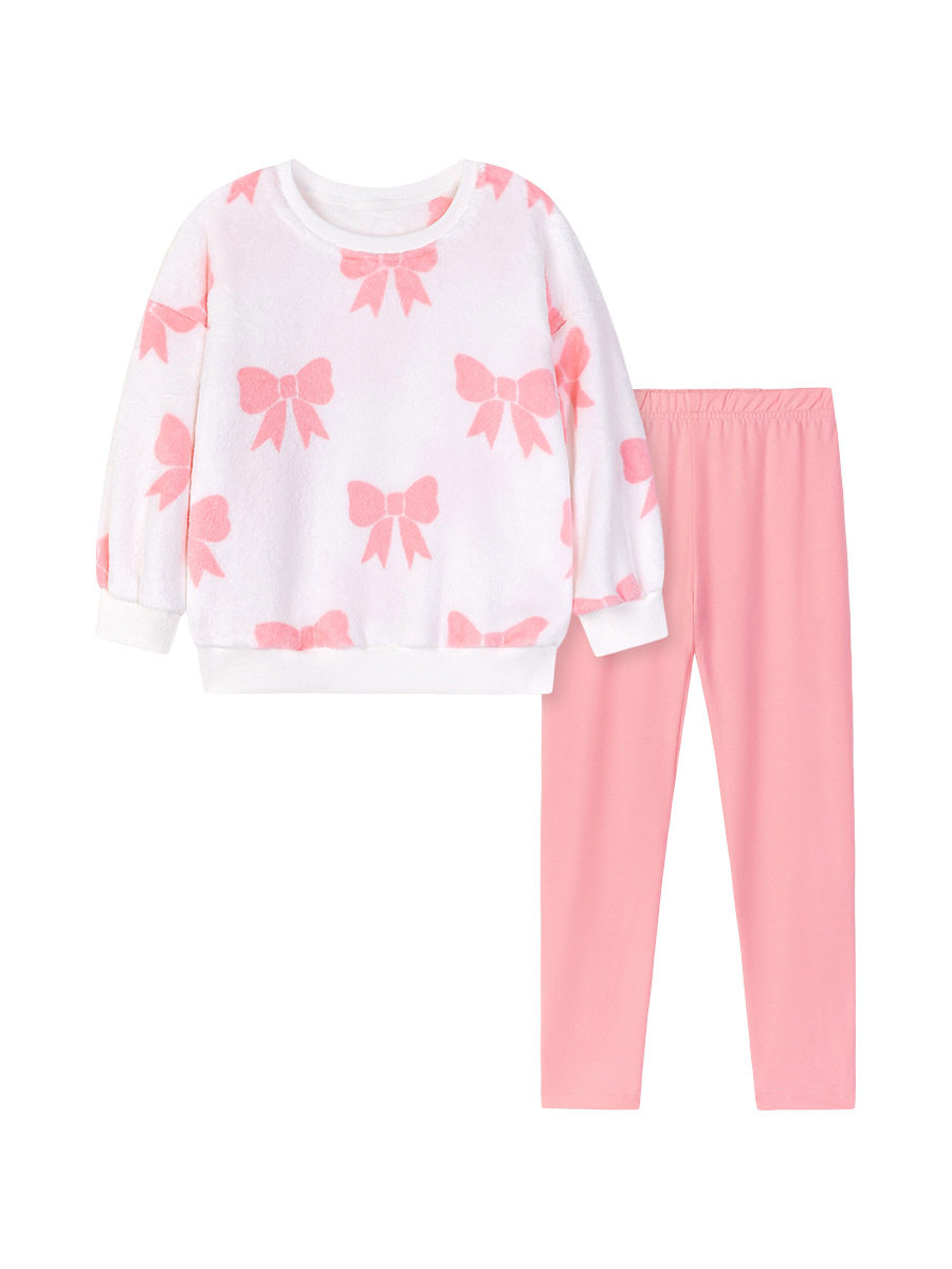 Autumn Fleece-lined Girls' Set, Long-sleeve Cute Kids' Outfit, [Style] Baby Kids' Clothing