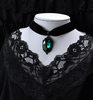 Amazon Cross Border Gothic Mirror Green Crystal Pendant Necklace Fashion New Velvet Collar Necklace