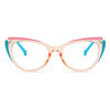 New Cat-Eye Color-Blocking Frame Personality Plain Glasses Fashion European and American Style Natural Look Xiaohongshu Street Glasses Frame for Women Trendy