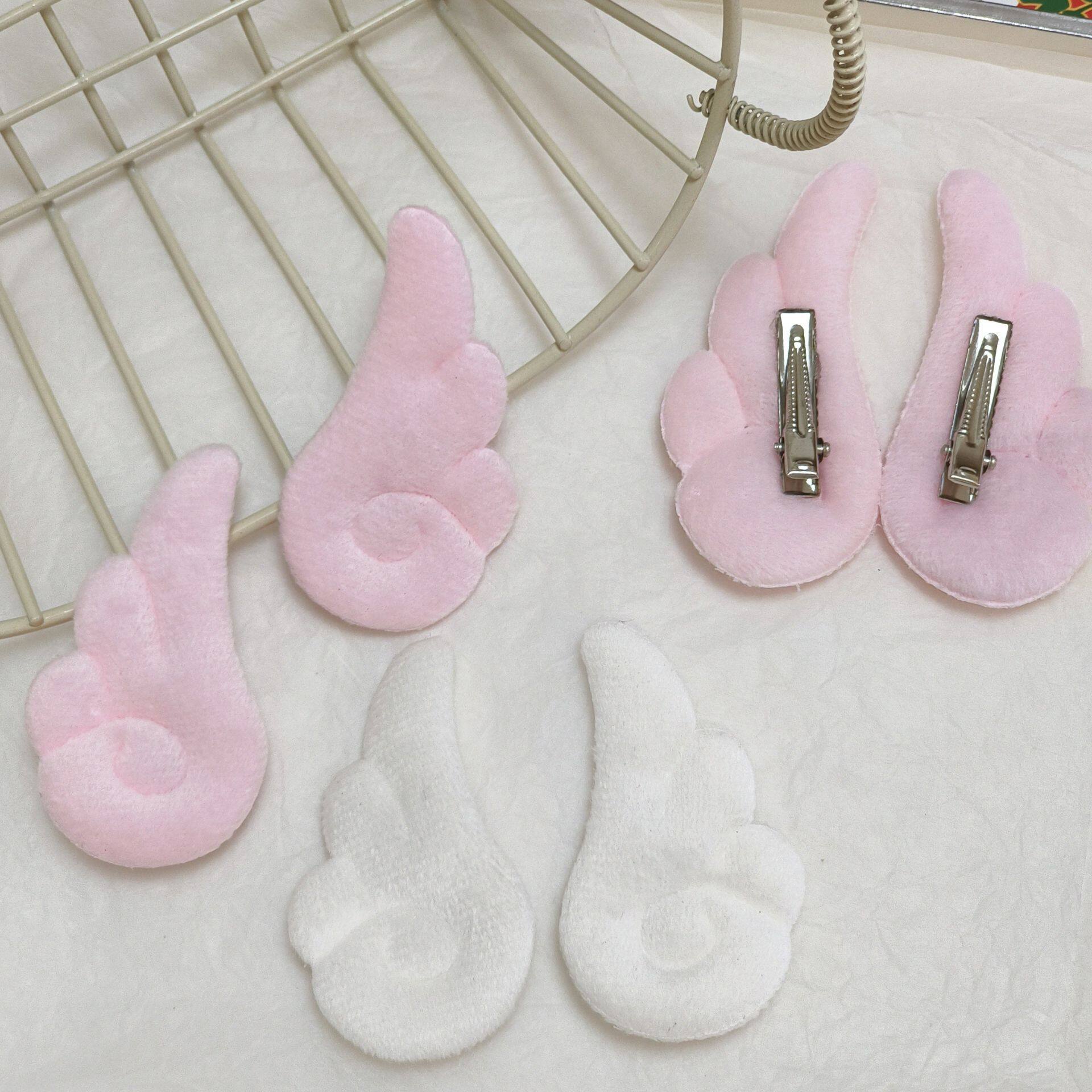 双面毛绒天使小翅膀发夹y2日系高颜值魔法少女发夹侧边夹饰品批发