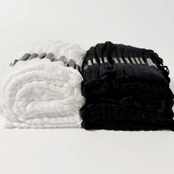 12 Pieces of 24 Pieces Black and White Cross Stitch Thread Single Six Strands 8m Polyester Cotton Black and White Embroider Thread Set