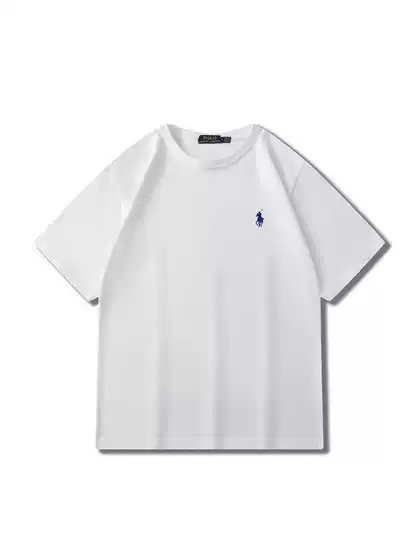 Cross-border foreign trade supply RL round neck short sleeve men's summer polo casual cotton T-shirt
