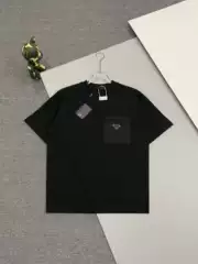 Milan Fashion Brand Spring and Summer New Pocket Triangle Marker Men and Women Couple Crewneck Short-sleeved T-shirt Ins Couple Simple Tee