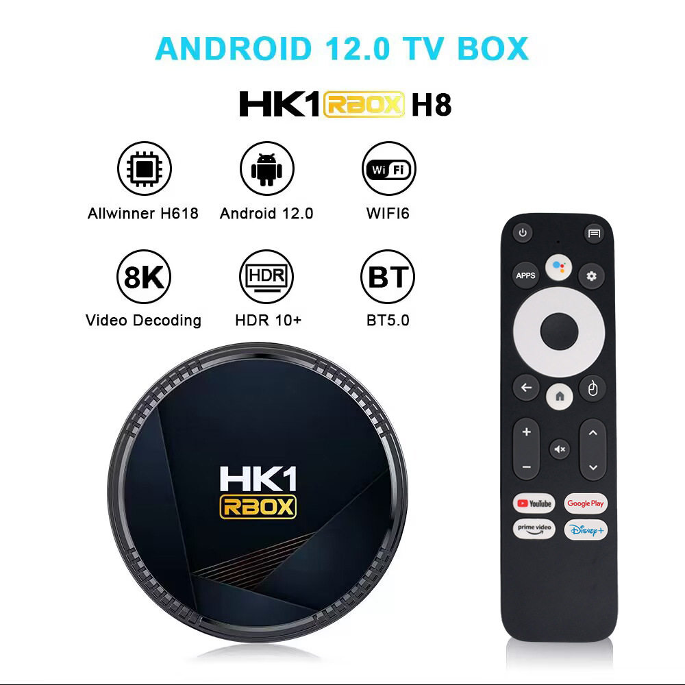 Hk1 Box-H8 Set-Top Box H618 Bluetooth 4K Hd Dual-Band Wifi6 Network Tv Box Tvbox
