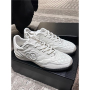 Top Edition Chanel Style Genuine Leather Rhombic Baseball Board sneaker All-match Panda Shoes White Shoes Thick Sole German Trai