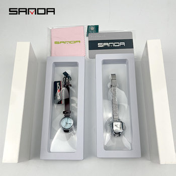 Sanda watch PE transparent film jewelry bracelet gift fashion matching quartz watch suspension display box wholesale