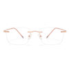 Rimless Glasses Women's Pure Titanium Eye Frame 32012 Danyang Ultra Light Square Myopia Frame Wholesale Vintage Glasses for Men