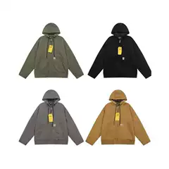 Foreign Trade American-Style Carter J130 Classic American-Made Canvas Hooded Work Jacket with Cotton Lining, Heavyweight Unisex Trendy Coat