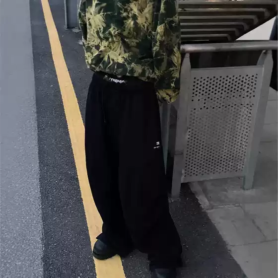 Toxic version of the ceiling BL home 2024 fall and winter new double-waisted wide-legged pants fashion with men and women with the same pants