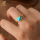 Кольцо Longfeng natural turquoise S925 из посеребренного 18-каратного золота с мезон-каплей, женское темпераментное дизайнерское кольцо высокого класса. mini 3