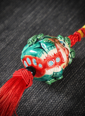 交趾陶创意汽车摆件手绘风狮爷车载内饰摆设伴手礼