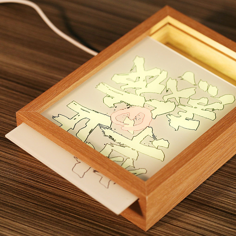 Light Painting Photo Frame Creative Frame Luminous Night Light Handmade DIY Hollow Frame Wholesale