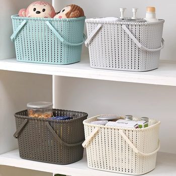 Rattan Handheld Bath Basket Bathroom Toiletries Storage Basket Storage Basket Desktop Sundries Organize Storage Box