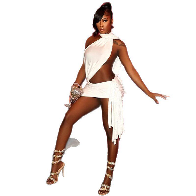 Womens Bodycon Mini Dress Solid Color Sexy Backless Ruched Design Adjustable Straps Casual Streetwear Wholesale