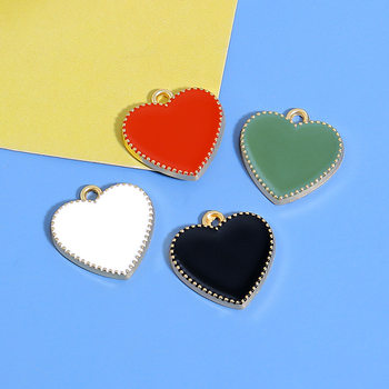 Red Heart Love Drop Oil DIY Jewelry Accessories Alloy Keychain Hair Accessories Mobile Phone Rope Heart-shaped Pendant