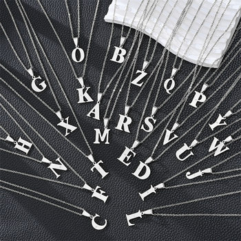 Stainless Steel Necklace Simple Small 26 English Alphabet Necklace Women's Fashionable Personalized Niche High-end Clavicle Chain