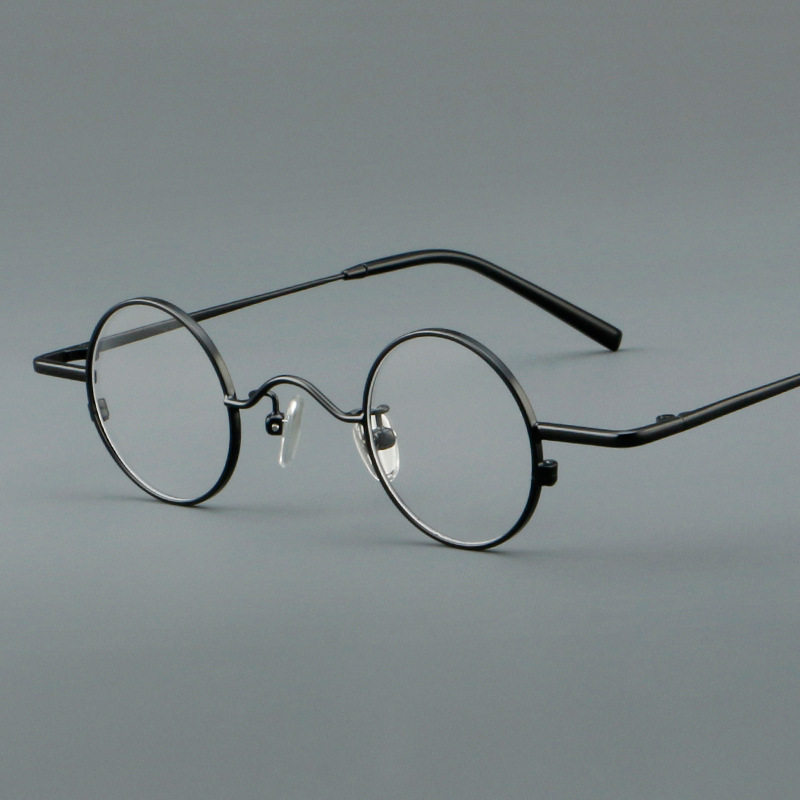 Japanese Design Retro Eyeglass Frame Round Metal Frame Personalized 6801 Republic of China Style with Prescription Danyang Semi-Titanium Frame