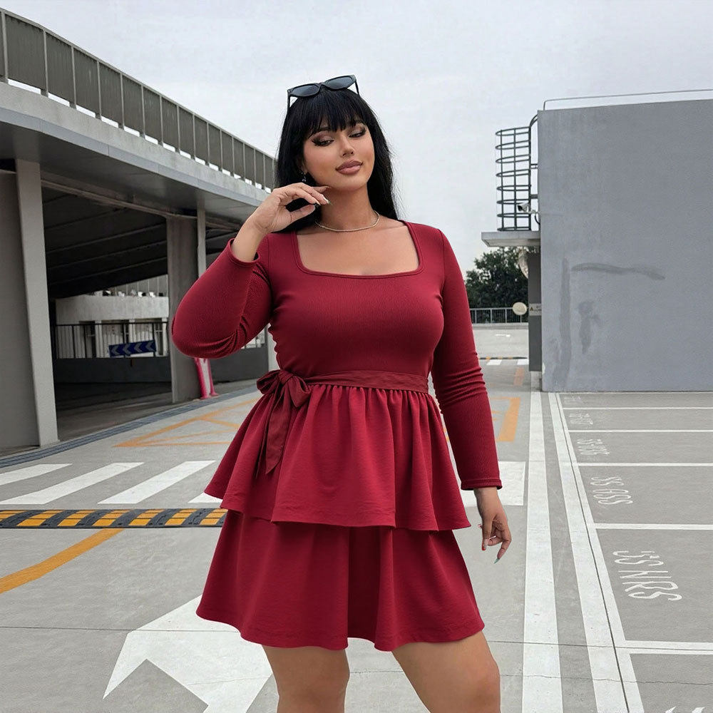Fashionable Long Sleeve Bodycon Dress Solid Color Elegant Style Perfect for Spring and Autumn Wholesale Available
