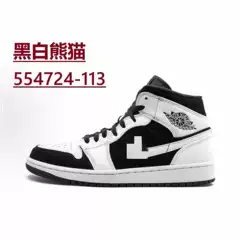 Putian Pure Original Aj1 Mid-Top High Version Mid Chicago Black and White Panda Men's and Women's Couple Shoes Basketball Sneakers