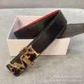 3.8cm black gold buckle (double-sided belt black and red)