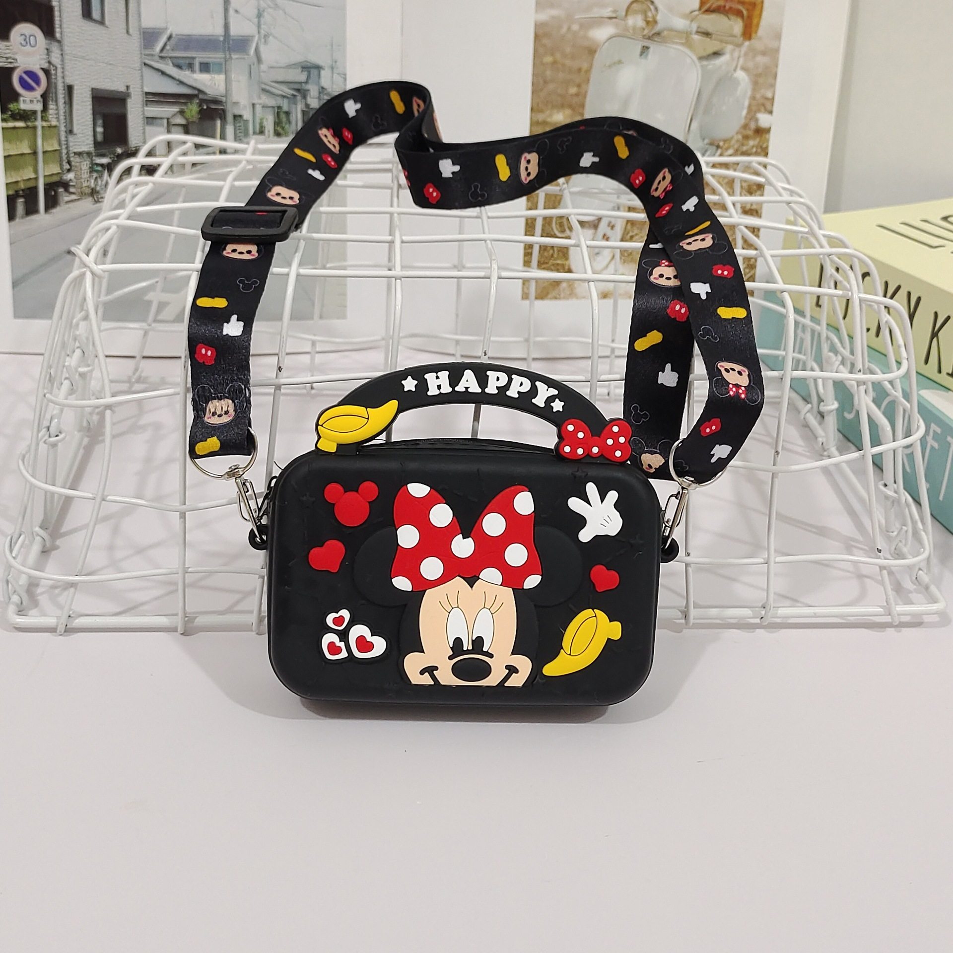 2025 New Mickey Coin Purse Style Student Cute Minnie Coin Purse Small Shoulder Bag Silicone Soft Crossbody Bag for Women