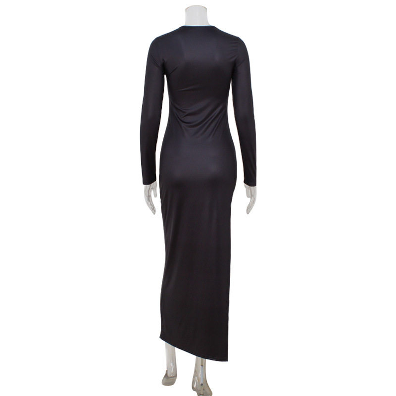 3D Body Print Long Sleeve Bodycon Dress Stylish Slim Fit Spring Fashion Perfect for Parties and Night Out Wholesale
