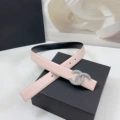 3.0cm wide black with light pink pattern silver buckle