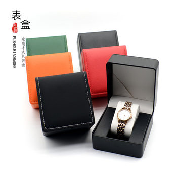 Pu Leather Frosted Rounded Corner Watch Box Display Square Box High-End Watch Packaging Box Gift Storage Box Ready for Sale