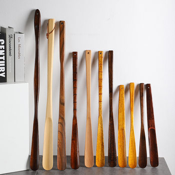 Solid Wood Shoe Puller Long Handle Household Non-bending Shoe Licking Artifact Shoe Pulling Shoe Pulling Portable Shoe Pulling Wholesale