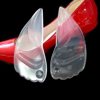 Silicone half size insole high heel shoes insole women's anti-pain forefoot pad arch support invisible transparent
