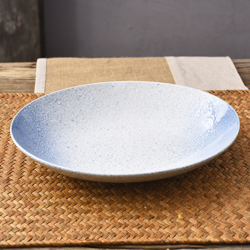 Japanese-Korean Ceramic Curry Plate Oval Ceramic Plate Household Fish Plate Simple Plate Restaurant Tableware Plate Wholesale