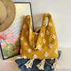 Travel Crossbody Bag Yellow Tassel Canvas Bag Bohemian Contrast Color Women's Bag Large Capacity Versatile Shoulder Bag