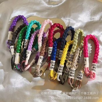 Dopamine Color Wristband Rope Camera Keychain Anti-Lost Mobile Phone Lanyard Water Cup Bag Woven Short Mobile Phone Rope
