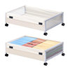 Amazon iron bed bottom storage rack dust-proof storage box under bed clothes shoes books wheeled mobile storage rack