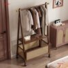 [Low Price] Rattan Dirty Clothes Basket Clothes Rack Floor-Standing Vertical Mobile Coat Rack Multifunctional Storage Rack