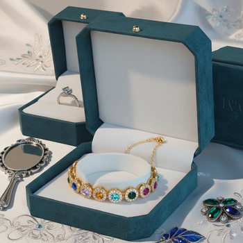 Cross-Border Hot-Selling European and American Round December Birthstone Bracelet Thanksgiving Gift Personalized 1-6 Zircon Bracelet