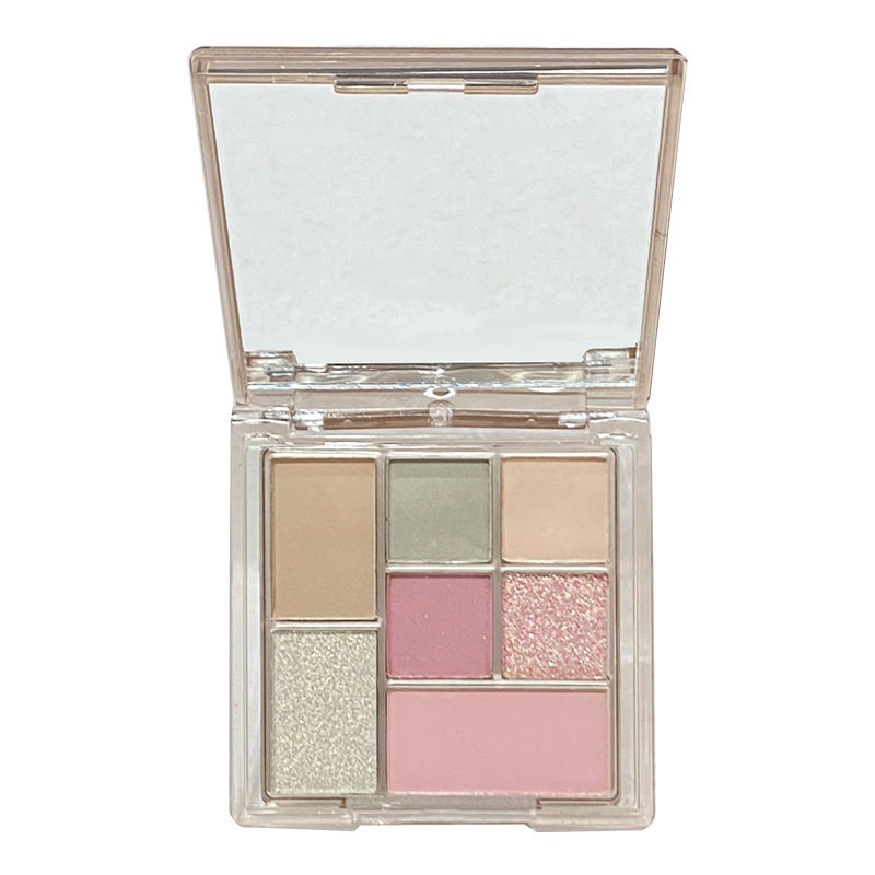 MEIBAOGE Play Fun Seven Color Eyeshadow Plate Earth Color Pearlescent Matte Makeup Ins Beginner Tangram Eyeshadow