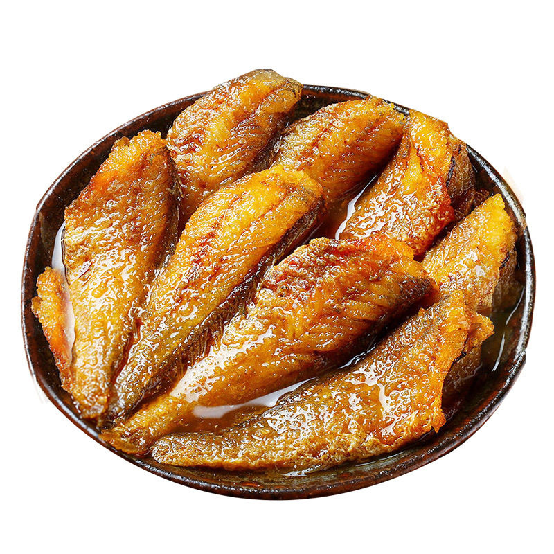 Instant Yellow Croaker Canned Food, Quick-Cooked Canned Yellow Croaker Seafood, Cooked Yellow Croaker Side Dish, Fish Snacks, Small Yellow Croaker