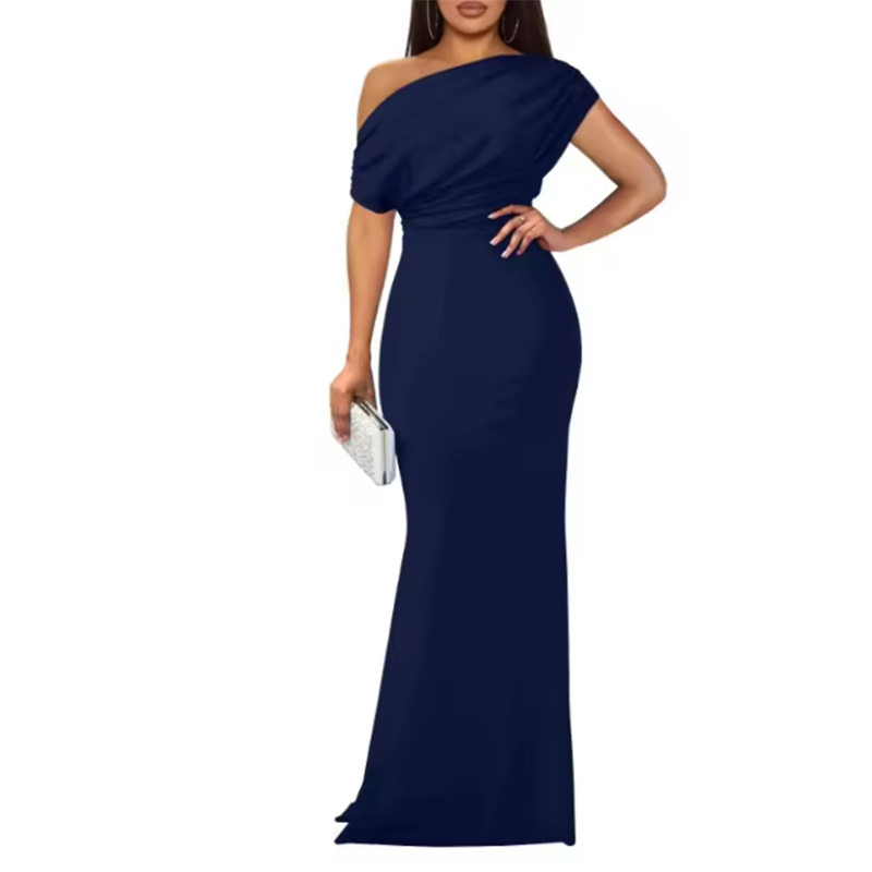 Elegant French Style Off Shoulder Bodycon Dress Summer Collection Slim Fit Chic Design Perfect for Parties and Events
