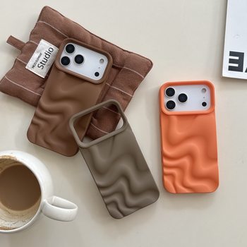 Frosted Soft Shell Suitable for Iphone16Promax Stereo Water Ripple 17Pro Apple Mobile Phone Case 14/15/13